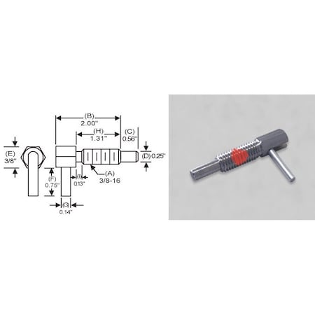 S & W Manufacturing L-Hdle Lck, Stl, Nose w/P, 3/8-16", 1.31" LLW-3